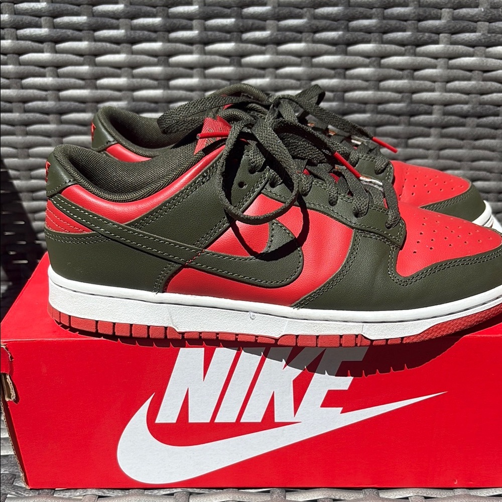Nike Dunk Low Red and Olive - Picture 3 of 8